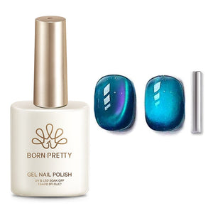 Glass Cat Magnetic Gel MY83 Sea Blue 15ml Gel Nail Polish BORN PRETTY