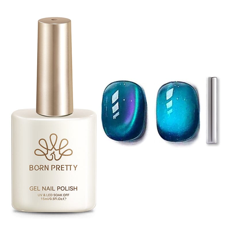Glass Cat Magnetic Gel MY83 Sea Blue 15ml Gel Nail Polish BORN PRETTY