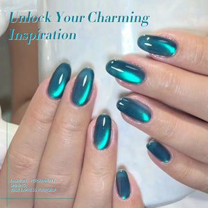 Glass Cat Magnetic Gel MY83 Sea Blue 15ml HEMA/TPO FREE Gel Nail Polish BORN PRETTY