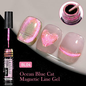 Ocean Blue Cat Magnetic Line Gel 5ml Gel Nail Polish LILYCUTE BL04