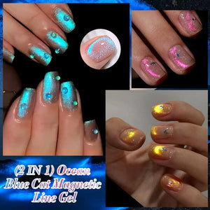 Ocean Blue Cat Magnetic Line Gel 5ml Gel Nail Polish LILYCUTE