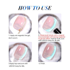 Ocean Blue Cat Magnetic Line Gel 5ml Gel Nail Polish LILYCUTE