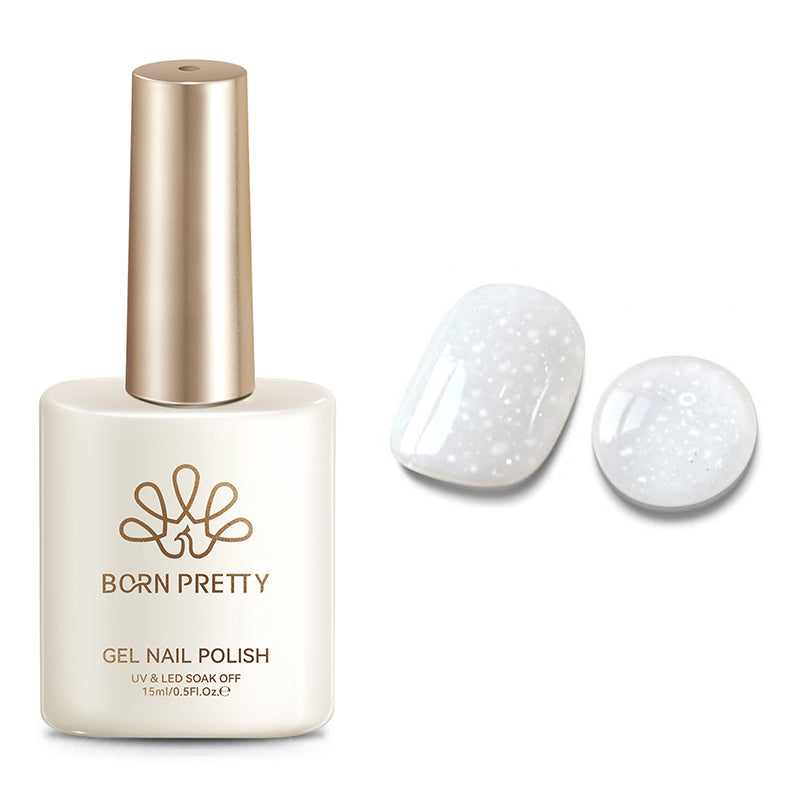 White Snow Glitter Jelly Gel Polish 15ml