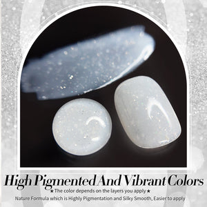 White Snow Glitter Jelly Gel 15ml Gel Nail Polish BORN PRETTY