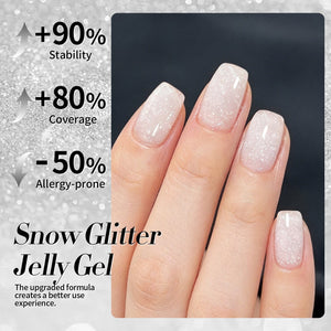 White Snow Glitter Jelly Gel 15ml Gel Nail Polish BORN PRETTY
