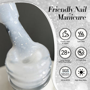 White Snow Glitter Jelly Gel 15ml Gel Nail Polish BORN PRETTY