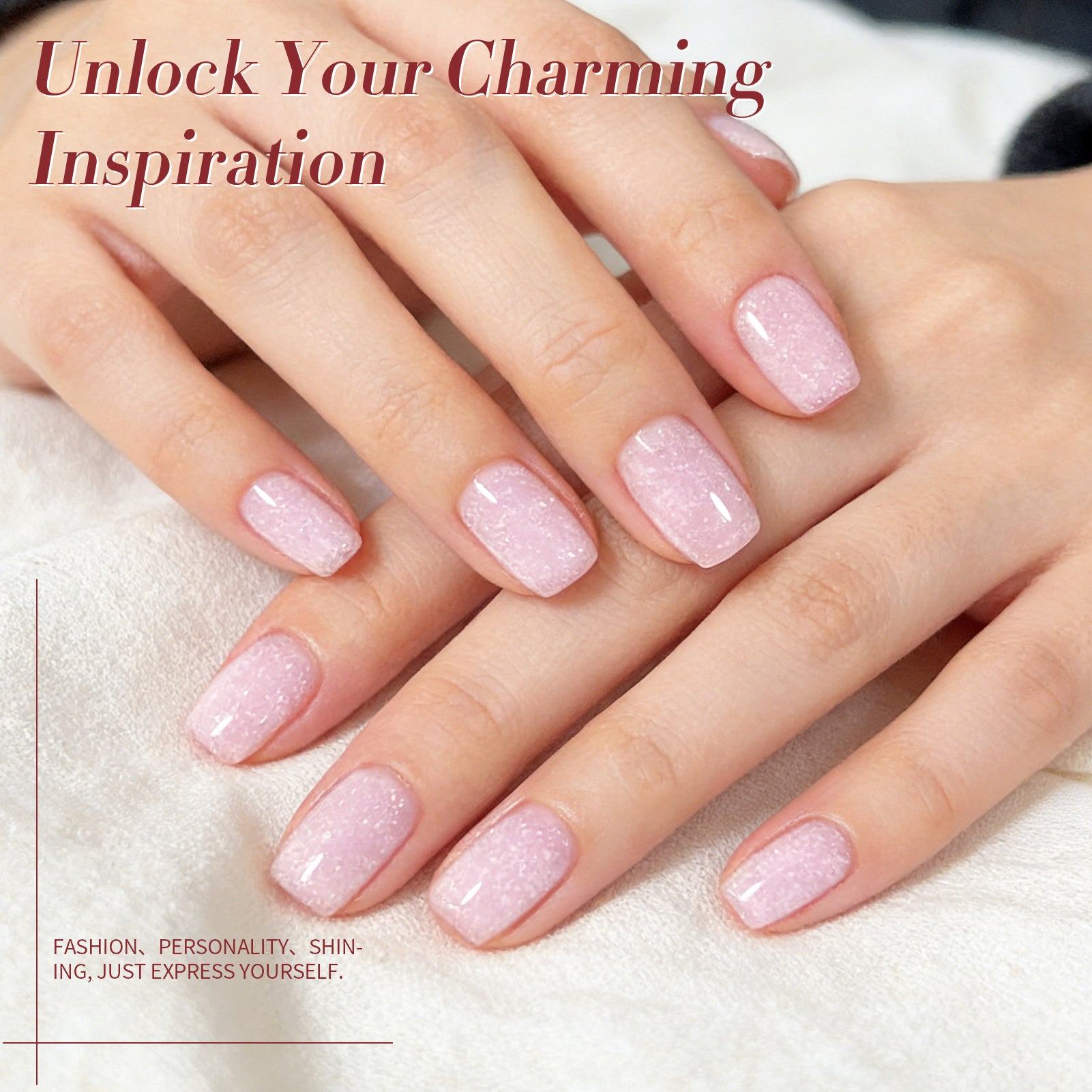 Pink Snow Glitter Jelly Gel Polish 15ml