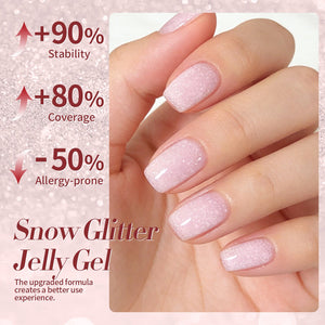 Pink Snow Glitter Jelly Gel 15ml Gel Nail Polish BORN PRETTY