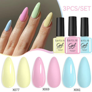 3pcs 7ml Color Gel Polish Set Gel Nail Polish LILYCUTE 01