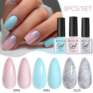 3pcs 7ml Color Gel Polish Set Gel Nail Polish LILYCUTE 20