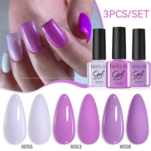 3pcs 7ml Color Gel Polish Set Gel Nail Polish LILYCUTE 27