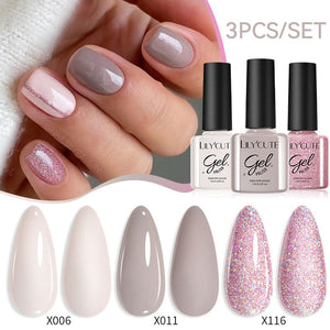 3pcs 7ml Color Gel Polish Set Gel Nail Polish LILYCUTE 32