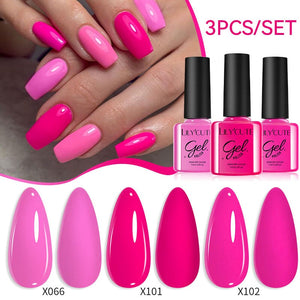 3pcs 7ml Color Gel Polish Set Gel Nail Polish LILYCUTE 36