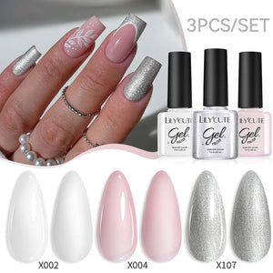 3pcs 7ml Color Gel Polish Set Gel Nail Polish LILYCUTE 42