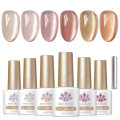 6 Colors Moonlight Cat Magnetic Gel 7ml with Magnetic Stick Gel Nail Polish BORN PRETTY