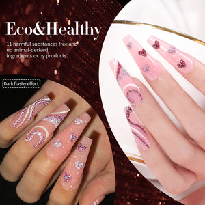 6 Colors Red Black Reflective Glitter Gel Polish Set 7ml Gel Nail Polish BORN PRETTY