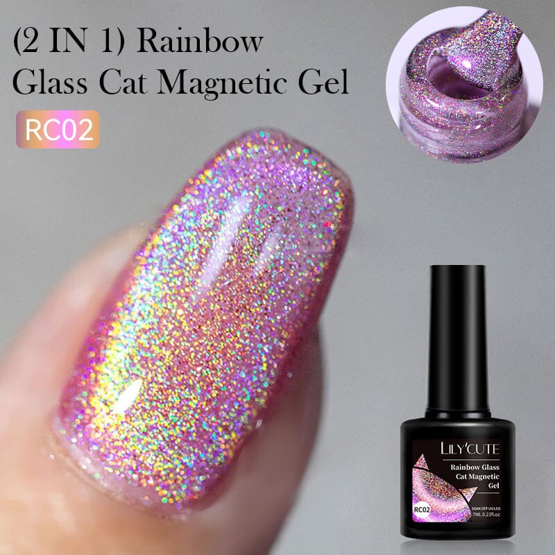 Rainbow Glass Cat Magnetic Gel RC02 7ml Gel Nail Polish LILYCUTE