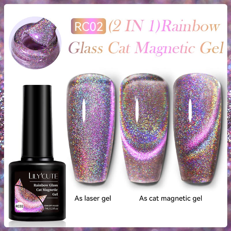 Rainbow Glass Cat Magnetic Gel RC02 7ml Gel Nail Polish LILYCUTE