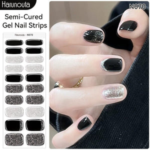 20 Tips Semi-Cured Gel Nail Strips N061-N078 Nail Sticker Harunouta N070