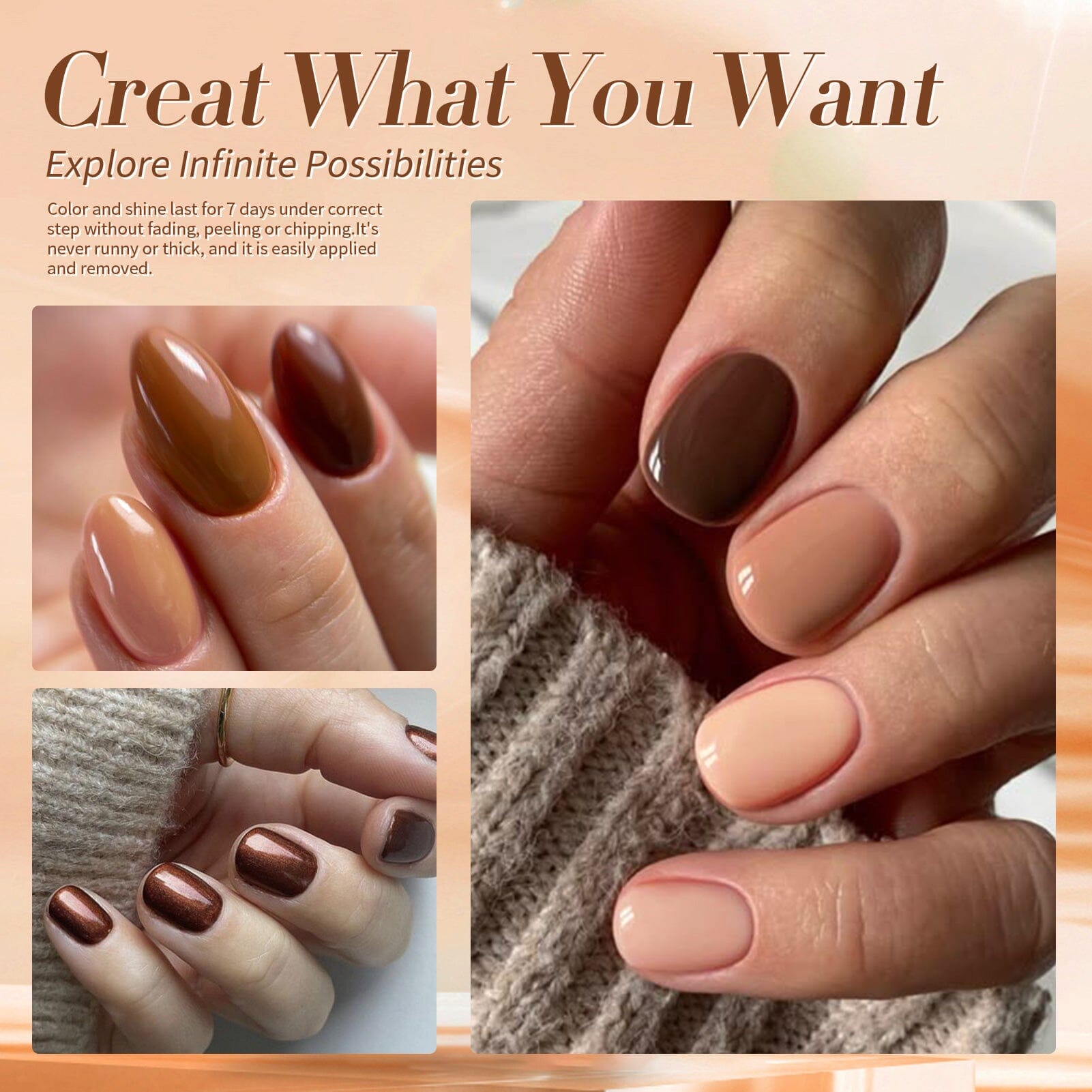 6 Colors Nude Brown Nail Polish Set 10ml Nail Polish BORN PRETTY