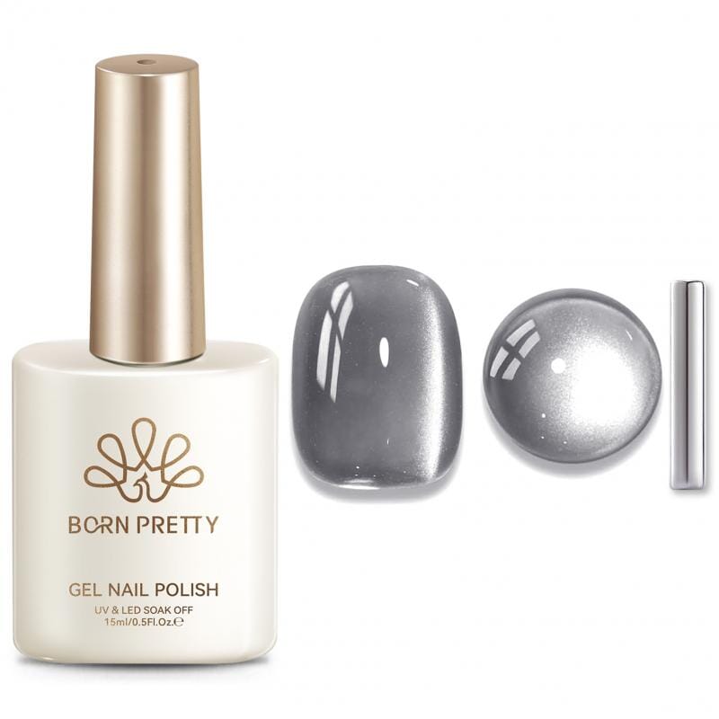 Glass Cat Magnetic Gel MY78 Smoky Aash 15ml Gel Nail Polish BORN PRETTY