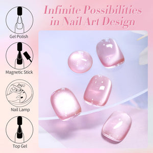 Pink Moonlight Cat Magnetic Gel 15ml Gel Nail Polish BORN PRETTY