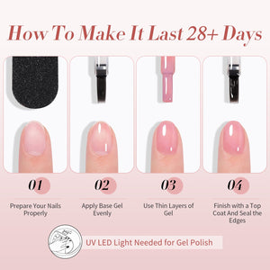 6 Colors Jelly Gel Polish Set Pink Veil 7ml Gel Nail Polish BORN PRETTY