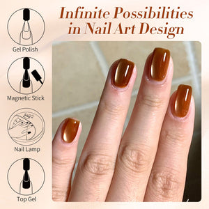 Brown Moonlight Cat Magnetic Gel Polish 15ml Gel Nail Polish BORN PRETTY