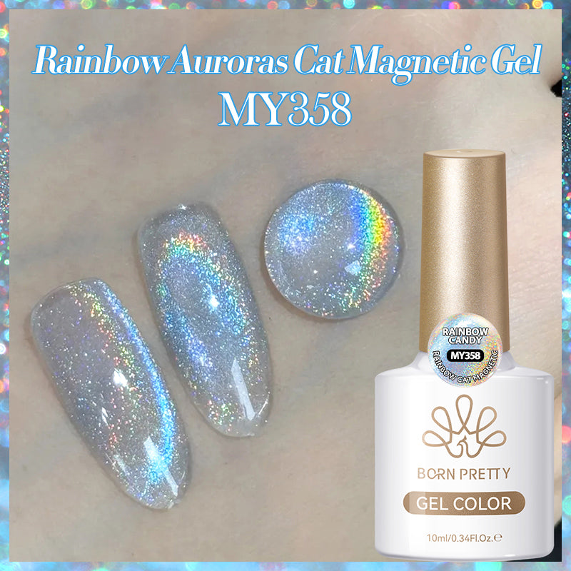 Auroras Cat Magnetic Gel MY358 Rainbow Candy 10ml HEMA/TPO FREE