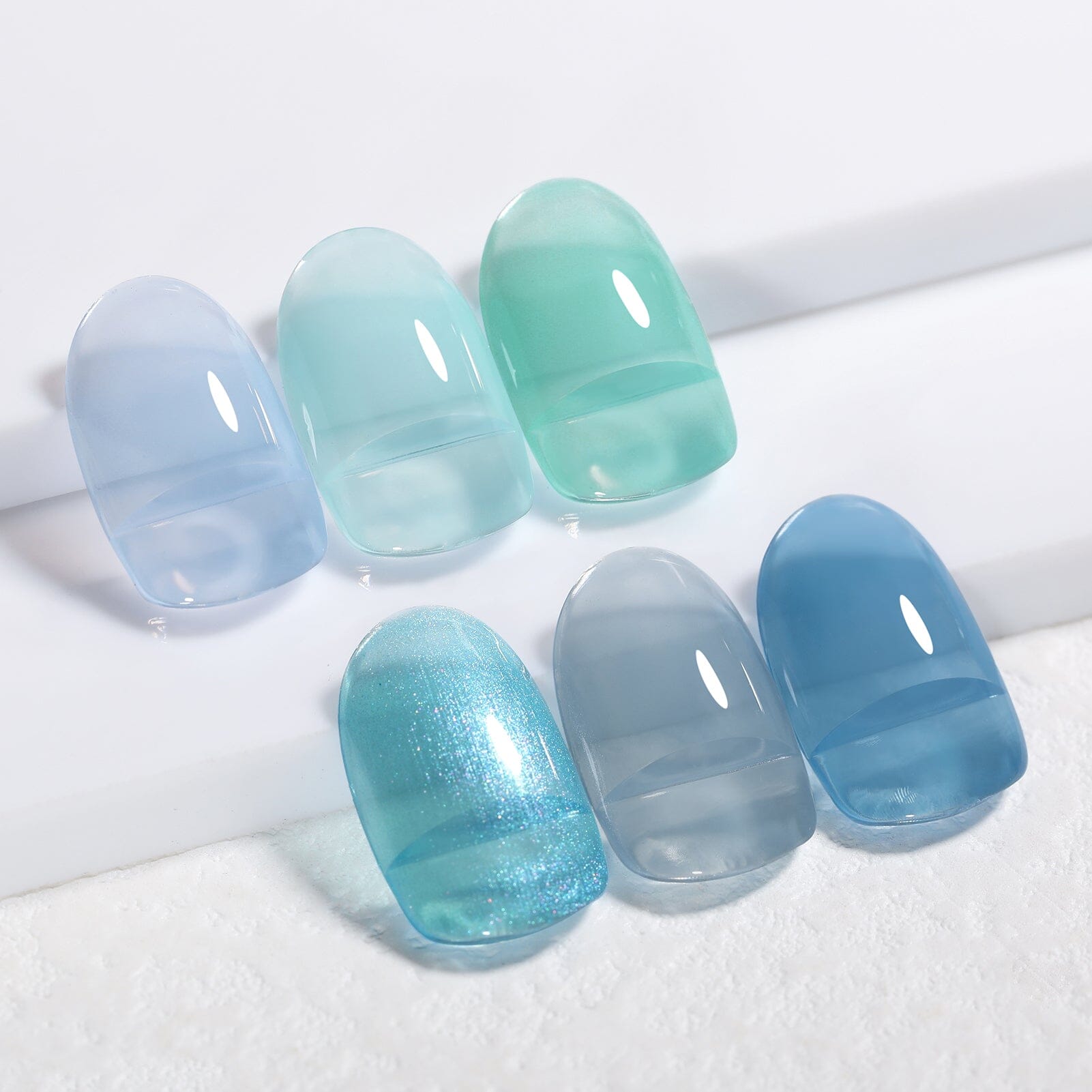 6 Colors Jelly Gel J34 Misty Blue 7ml Gel Nail Polish BORN PRETTY
