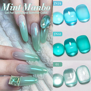 6 Colors Mint Manbo Gel Polish Set 01 10ml Gel Nail Polish BORN PRETTY