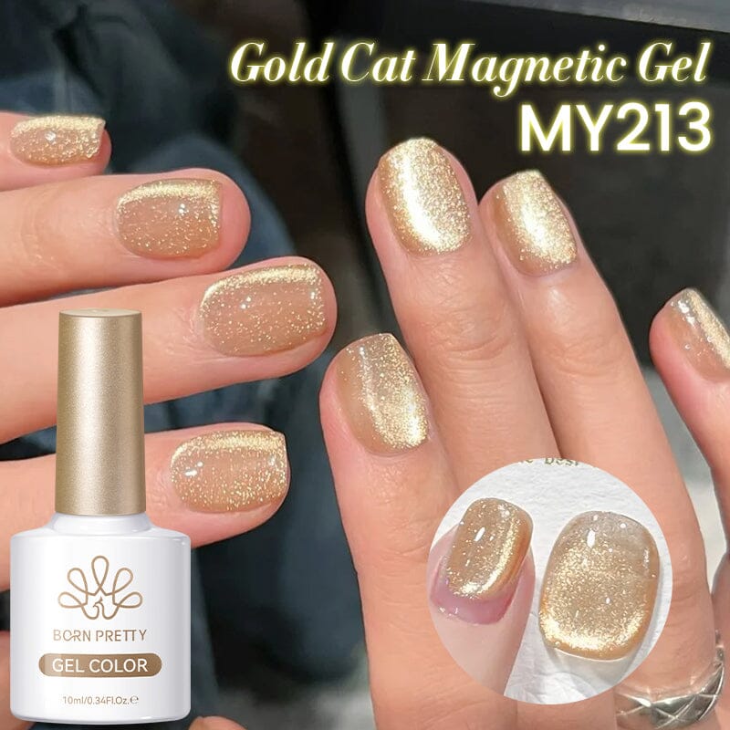Gold Cat Magnetic Gel MY213 Classic Poetry 10ml Gel Nail Polish BORN PRETTY