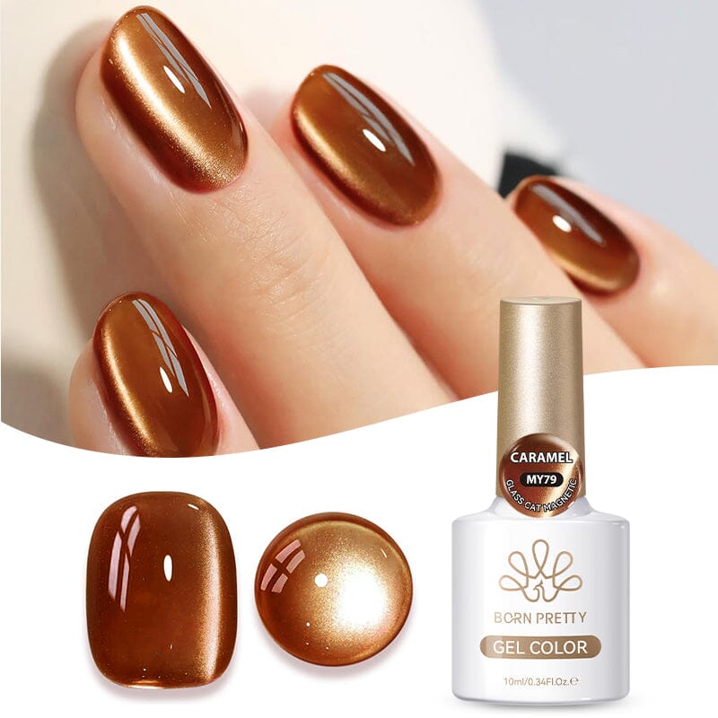 Glass Cat Magnetic Gel MY79 Caramel 10ml Gel Nail Polish BORN PRETTY