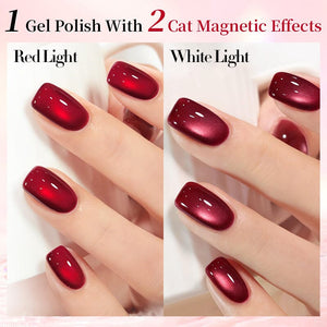 Water Light Cat Magnetic Gel Polish MY82 Berry Red 10ml HEMA/TPO FREE Gel Nail Polish BORN PRETTY