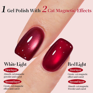 Water Light Cat Magnetic Gel Polish MY82 Berry Red 10ml HEMA/TPO FREE Gel Nail Polish BORN PRETTY