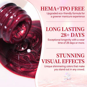 Water Light Cat Magnetic Gel Polish MY82 Berry Red 10ml HEMA/TPO FREE Gel Nail Polish BORN PRETTY