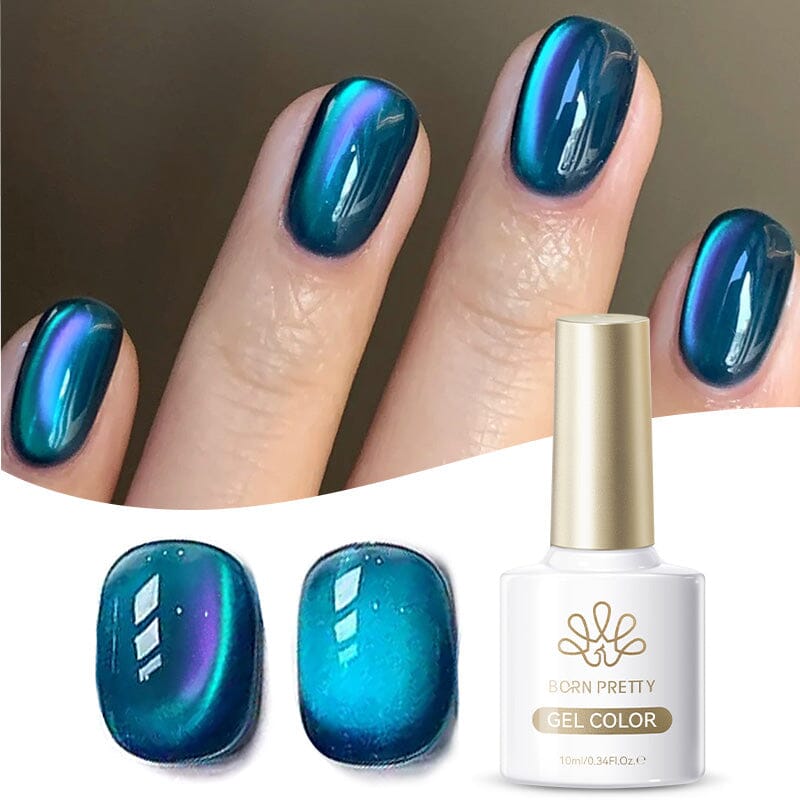 Glass Cat Magnetic Gel MY83 Sea Blue 10ml Gel Nail Polish BORN PRETTY
