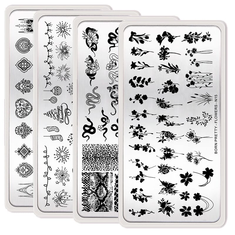 Nail Stamping Plate (Window, Christmas, Animal, Flowers N12/N13/N14/N15) Stamping Nail BORN PRETTY