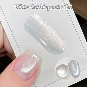 White Cat Magnetic Gel MY77 Flowing Light White 10ml HEMA/TPO FREE Gel Nail Polish BORN PRETTY