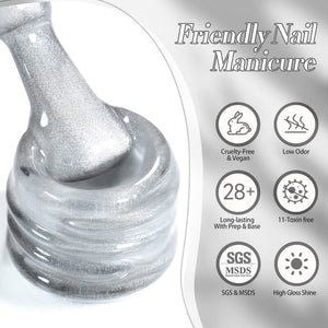 White Cat Magnetic Gel MY77 Flowing Light White 10ml HEMA/TPO FREE Gel Nail Polish BORN PRETTY