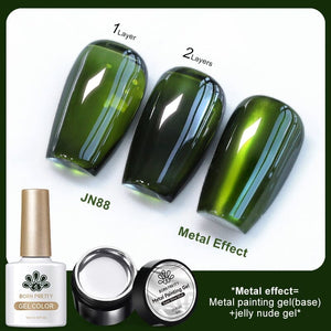 3pcs Metal Effect Gel Set Gel Nail Polish BORN PRETTY Set 18