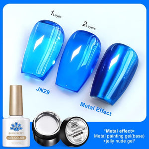 3pcs Metal Effect Gel Set Gel Nail Polish BORN PRETTY Set 1