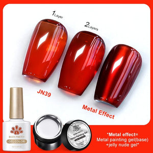 3pcs Metal Effect Gel Set Gel Nail Polish BORN PRETTY Set 3