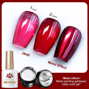3pcs Metal Effect Gel Set Gel Nail Polish BORN PRETTY Set 4