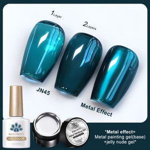 3pcs Metal Effect Gel Set Gel Nail Polish BORN PRETTY Set 8