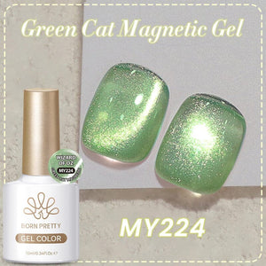 Green Cat Magnetic Gel Wizard of Oz MY224 10ml Gel Nail Polish BORN PRETTY