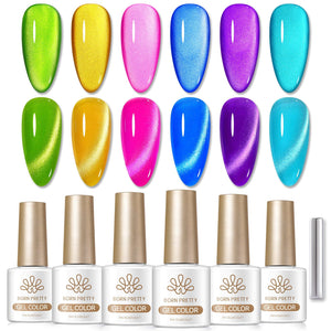 6 Colors Glass Cat Magnetic Gel M27 Star Day 7ml Gel Nail Polish BORN PRETTY
