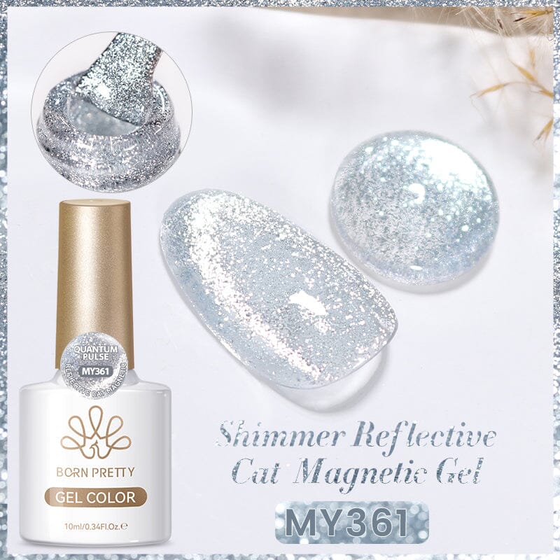 Reflective Cat Magnetic Gel MY361 Quantum Pulse 10ml Gel Nail Polish BORN PRETTY