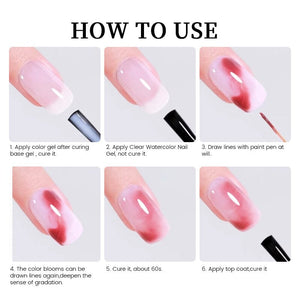 Peel Off Base Gel, Reinforcement Gel, Watercolor Nail Gel 7ml Base & Top Coat LILYCUTE