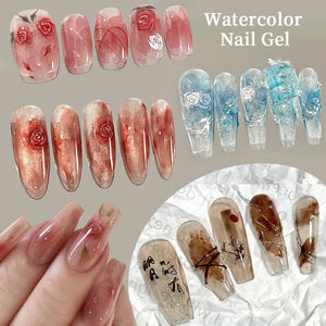 Peel Off Base Gel, Reinforcement Gel, Watercolor Nail Gel 7ml Base & Top Coat LILYCUTE